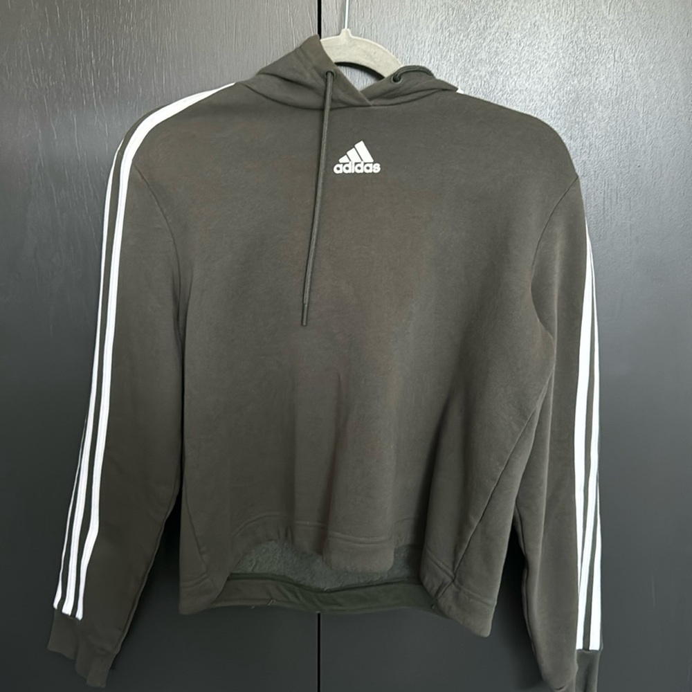 Adidas cropped pullover hoodie